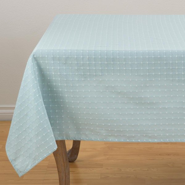 Saro Lifestyle SARO 2136.A70S Square Stitched Tablecloth - Aqua 2136.A70S
